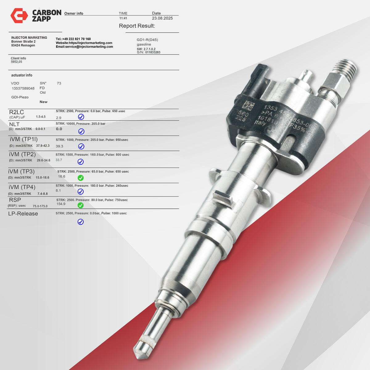 Wtryskiwacz Benzyna 13537589048-07 – BMW E81 / E88 / E90 / E93 / E60 / E61 / F10 / F11